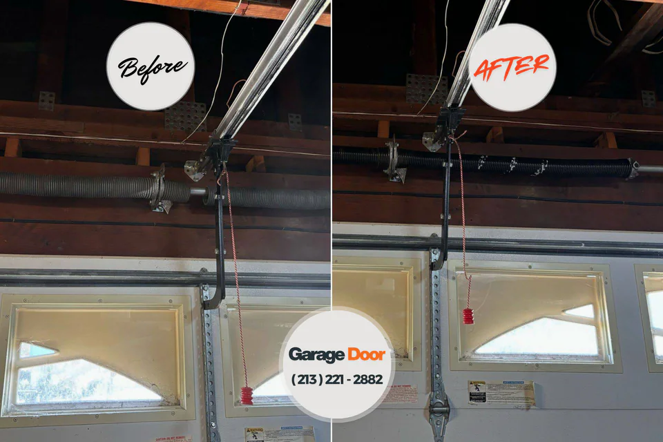 Before and after: garage door installation Vienna Bend, LA